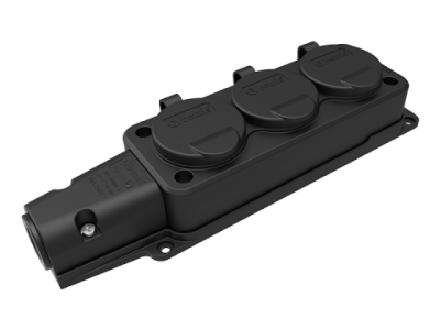 KAUÇUK 3 LÜ GRUP PRİZ 220 VOLT - 