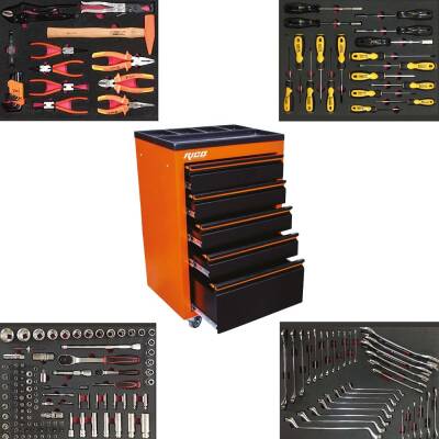 Rico Dolu Takım Arabası 185 Parça 5 Çekmeceli Kilitli TA0016 - 